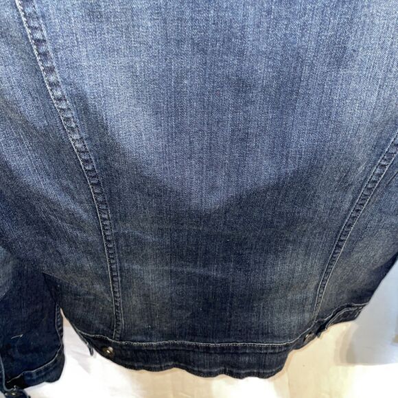 Levi’s Women’s Jean Jacket Size Large Dark Blue Denim Going Out Party Fun - Picture 12 of 12